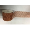Sheer Wired Ribbon with Glitter Dots Copper 3" 25y